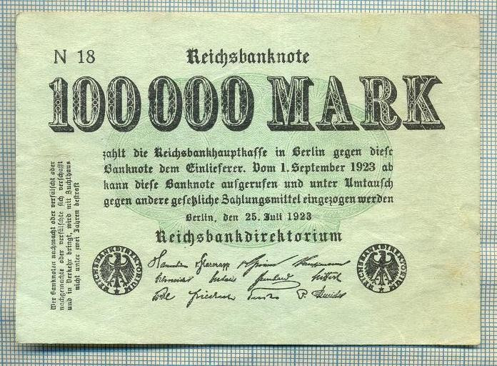 A 324 BANCNOTA-GERMANIA -100 000 MARK-anul 1923-SERIA FARA-starea care se vede