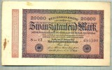 A 338 BANCNOTA-GERMANIA -20 000 MARK-anul 1923-SERIA 695590-starea care se vede, Europa