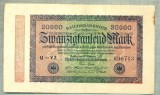A 310 BANCNOTA-GERMANIA -20 000 MARK-anul 1923-SERIA 696713-starea care se vede