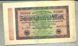 A 304 BANCNOTA-GERMANIA -20 000 MARK-anul 1923-SERIA 697186-starea care se vede