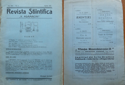 Revista Stiintifica V. Adamachi , Iasi , Aprilie , 1928 , Paleobiologia foto