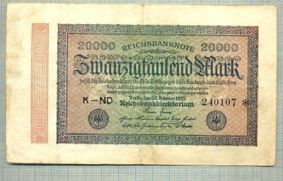 A 341 BANCNOTA-GERMANIA -20 000 MARK-anul 1923-SERIA 240107-starea care se vede foto