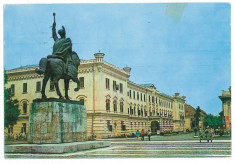 7487 - Romania (509) - ALBA-IULIA, statue Mihai Viteazul - postcard - used 1976 foto