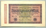 A 305 BANCNOTA-GERMANIA -20 000 MARK-anul 1923-SERIA 695166-starea care se vede