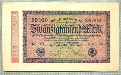 A 305 BANCNOTA-GERMANIA -20 000 MARK-anul 1923-SERIA 695166-starea care se vede foto