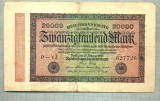 A 335 BANCNOTA-GERMANIA -20 000 MARK-anul 1923-SERIA 627726-starea care se vede, Europa