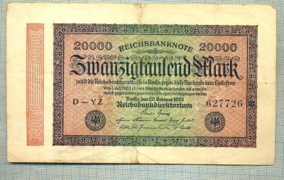 A 335 BANCNOTA-GERMANIA -20 000 MARK-anul 1923-SERIA 627726-starea care se vede foto