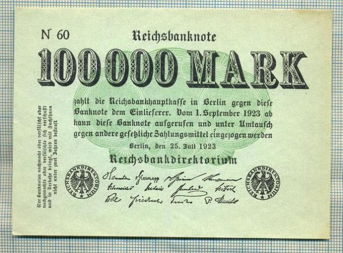 A 330 BANCNOTA-GERMANIA -100 000 MARK-anul 1923-SERIA FARA-starea care se vede