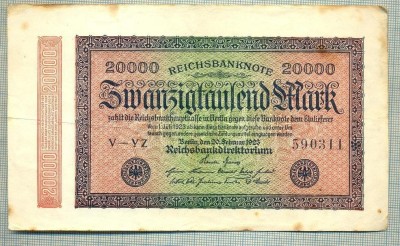 A 332 BANCNOTA-GERMANIA -20 000 MARK-anul 1923-SERIA 590311-starea care se vede foto