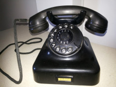 Telefon vechi,vintage,francez,din ebonita,cu disc foto