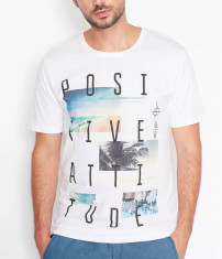 Tricou Only &amp;amp;amp; Sons - art 22003884 alb, POSITIVE ATTITUDE foto