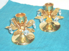Sfesnice placate cu aur 24K, cristale Swarovski - design Lovsjo Kristall Suedia foto