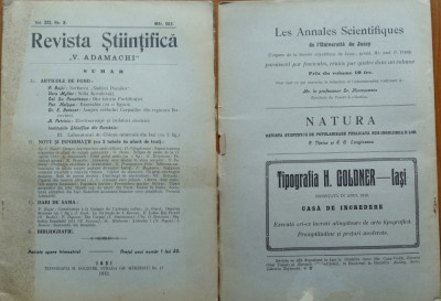 Revista Stiintifica V. Adamachi , Iasi , Mai , 1912 , Pan Halipa , Basarabia foto