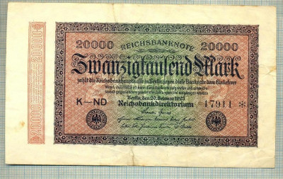 A 337 BANCNOTA-GERMANIA -20 000 MARK-anul 1923-SERIA 17911-starea care se vede foto