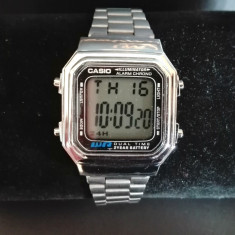 Ceas CASIO Classic Retro Vintage digital led A178W silver unisex dama barbati foto