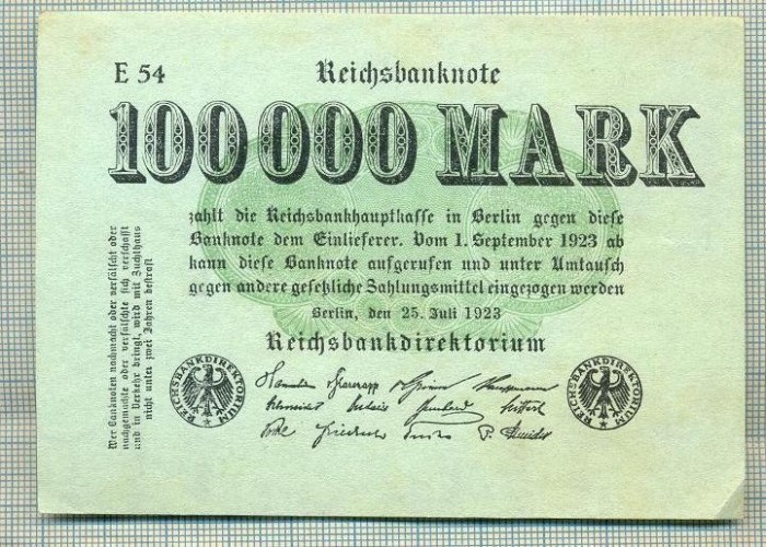 A 327 BANCNOTA-GERMANIA -100 000 MARK-anul 1923-SERIA FARA-starea care se vede