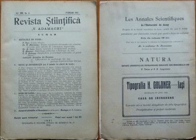 Revista Stiintifica V. Adamachi , Iasi , Februarie , 1912 , Hidrologia Dobrogei foto