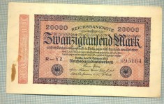 A 343 BANCNOTA-GERMANIA -20 000 MARK-anul 1923-SERIA 695164-starea care se vede