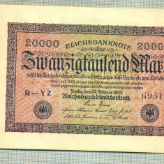 A 343 BANCNOTA-GERMANIA -20 000 MARK-anul 1923-SERIA 695164-starea care se vede