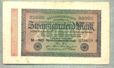 A 308 BANCNOTA-GERMANIA -20 000 MARK-anul 1923-SERIA 259629-starea care se vede
