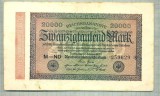 A 308 BANCNOTA-GERMANIA -20 000 MARK-anul 1923-SERIA 259629-starea care se vede, Europa