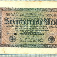 A 308 BANCNOTA-GERMANIA -20 000 MARK-anul 1923-SERIA 259629-starea care se vede