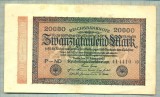 A 325 BANCNOTA-GERMANIA -20 000 MARK-anul 1923-SERIA 414410-starea care se vede, Europa