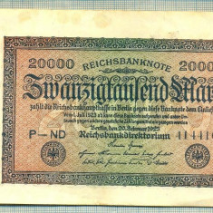 A 325 BANCNOTA-GERMANIA -20 000 MARK-anul 1923-SERIA 414410-starea care se vede