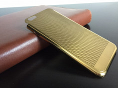 Husa iPhone 6 lux - 100% aluminiu perforat, 0.3 mm grosime, nu piele, GOLD foto