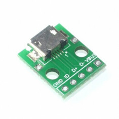 MICRO USB to DIP Adapter 5pin female connector B type pcb converter foto