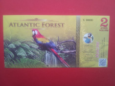 ATLANTIC FOREST-2 AVES DOLLARS-2015-UNC-necirculata foto