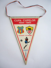 MCFA - FANION - STEAUA BUCURESTI - AS ROMA - CC 1984/1985 - 3 OCTOMBRIE 1984 foto