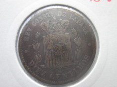 Spania 10 centimos 1879 foto