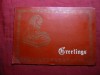 Felicitare veche China ,pictata manual pe matase -Pasare ,dim.=7x13cm, Circulata, Printata
