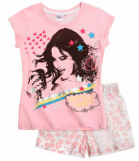 Pijama de vara Disney Violetta roz/alb foto