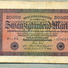 A 355 BANCNOTA-GERMANIA -20 000 MARK-anul 1923-SERIA 696186-starea care se vede