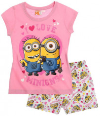 Pijama de vara Minions roz foto