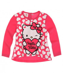 Bluza Hello Kitty roz cu inimioare albe foto