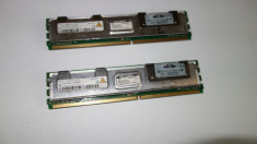 Kit memorii RAM ECC DDR2 Server 2 x 1 GB PC2-5300F-555 Perfect functionale! foto