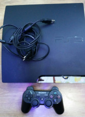Playstation 3 slim, modat 4.80, 320g hdd, gta5 si fifa16 foto