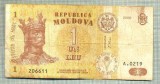A 366 BANCNOTA- REP. MOLDOVA-1 LEU -ANUL 2006-SERIA 206611-starea care se vede