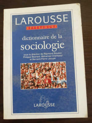 DICTIONNAIRE DE LA SOCIOLOGIE - Raymond Boudon - LAROUSSE, 1996, 280 p. foto