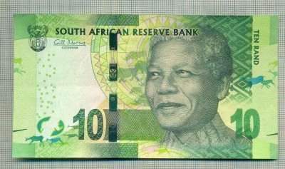 A 434 BANCNOTA-AFRICA DE SUD-10 RAND-ANUL (2012) -SERIA 8301473-NELSON MANDELA foto