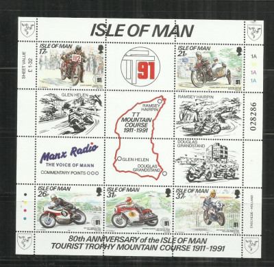 MOT 3 - MOTOCICLETE - ISLE OF MAN - COALA NESTAMPILATA foto