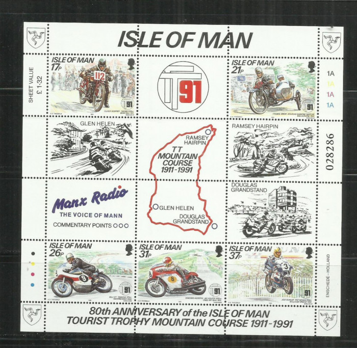 MOT 3 - MOTOCICLETE - ISLE OF MAN - COALA NESTAMPILATA