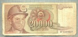 A 437 BANCNOTA-YUGOSLAVIA-20000 DINARA-ANUL1987-SERIA6305637-starea care se vede, Europa