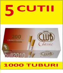 5 x TUBURI CLUB CLASSIC 1000 tuburi, filtre tigari , pentru injectat tutun foto