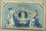 A 497 BANCNOTA-GERMANIA -100 MARK -ANUL 1908-SERIA 5074981 -starea care se vede, Europa