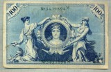 A 496 BANCNOTA-GERMANIA -100 MARK -ANUL 1908-SERIA 3439894 -starea care se vede, Europa