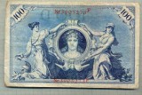 A 487 BANCNOTA-GERMANIA -100 MARK -ANUL 1908-SERIA 3905273 -starea care se vede